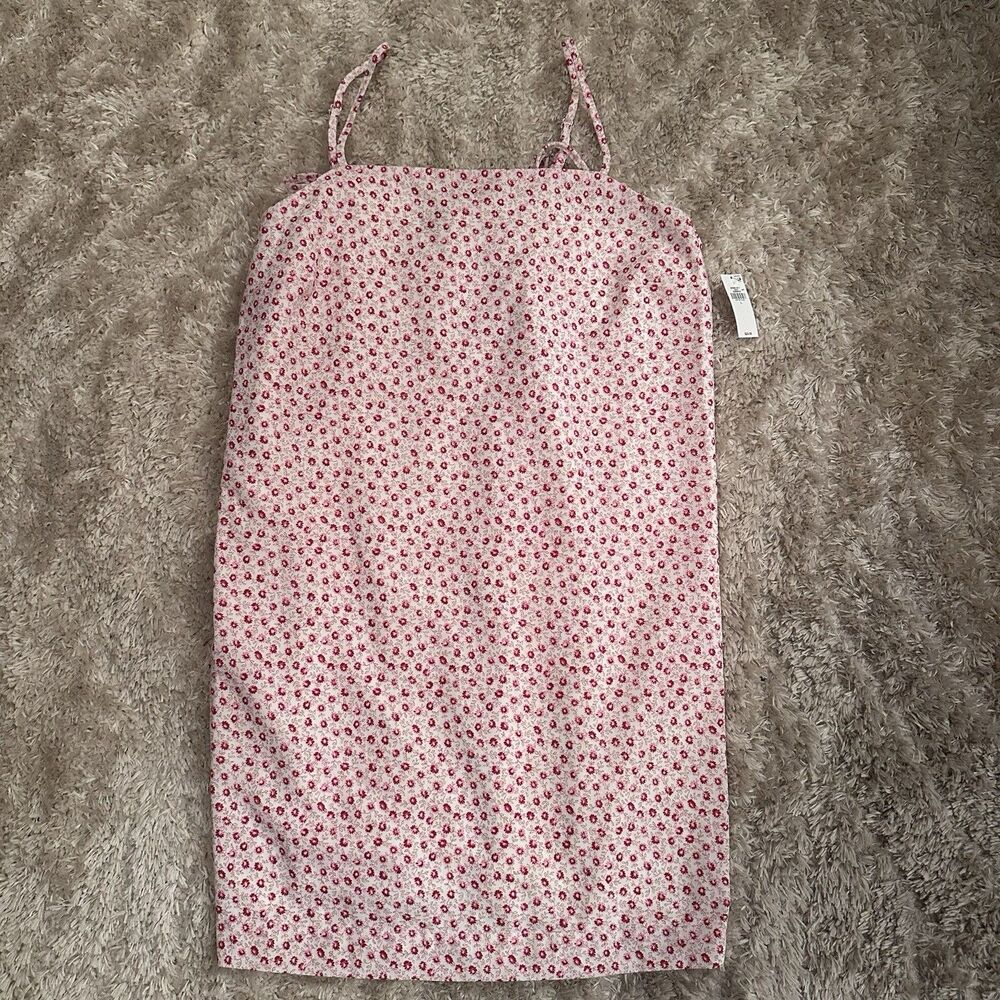 NWT Old Navy Pink Floral Tie Front Cutout Cami Mini Dress Women’s L